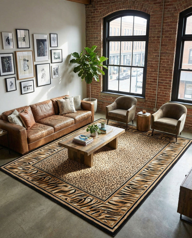 Savannah Sojourn Collection Area Rug -  Chobe Rectangle Light Brown  lifestyle 16