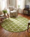 Lattice Gardens Collection Area Rug -  Bloomfield (Light Green) Round Light Green  lifestyle 33