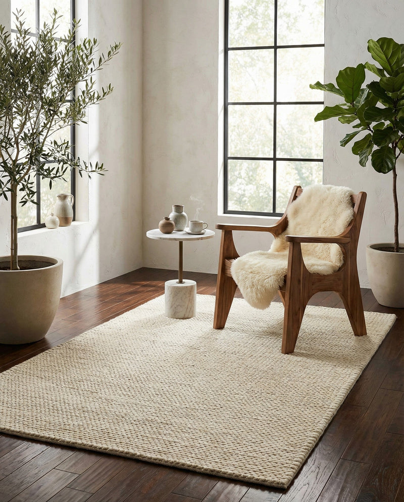 Lana Tasmanian Wool Collection Area Rug - Waitomo Rectangle Ivory  lifestyle 59