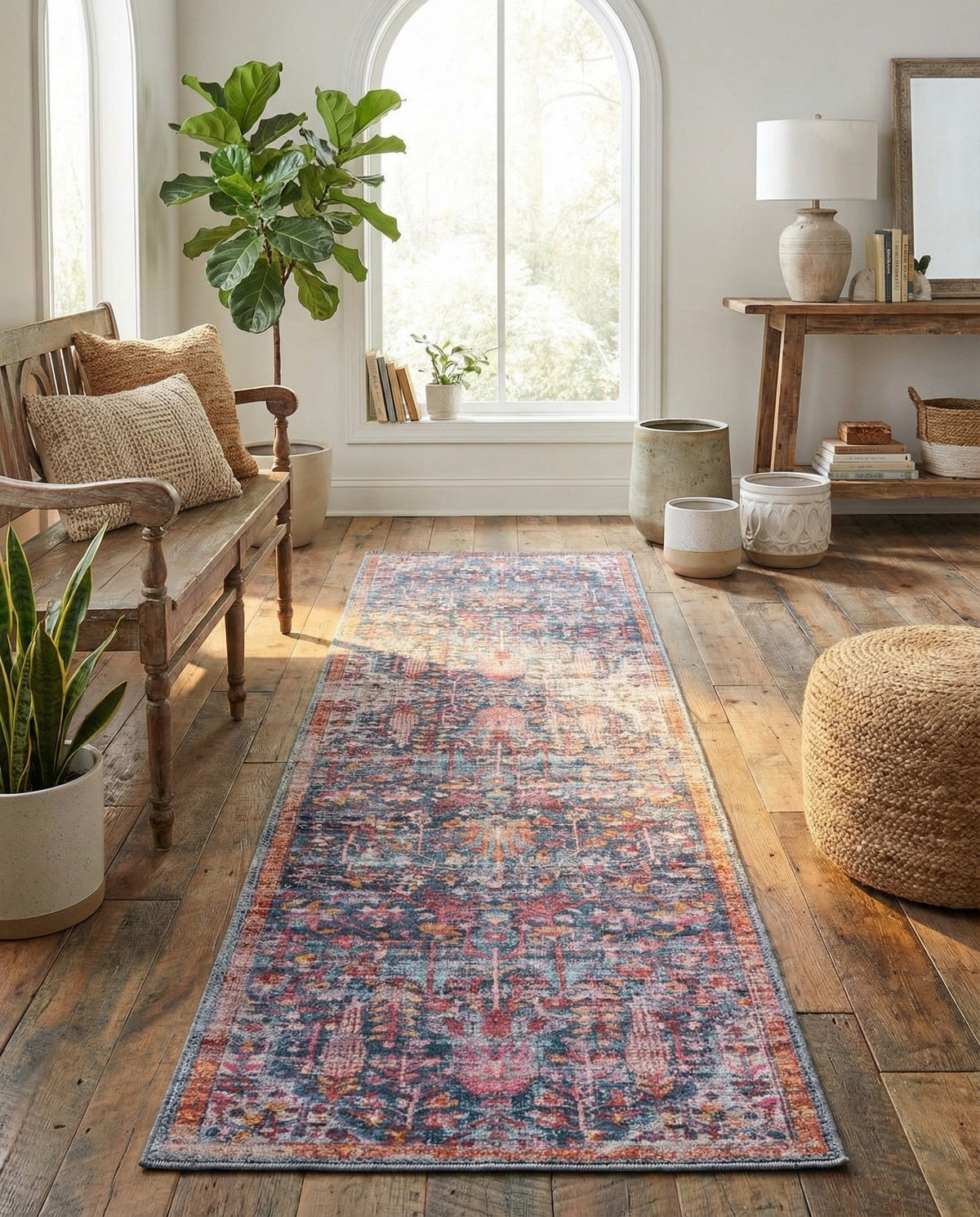 Zahara Oasis Collection Area Rug -  Nador Runner Navy Blue  lifestyle 96
