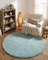Alpine Plush Collection Area Rug -  Cortina (Aqua) Round Aqua  lifestyle 70