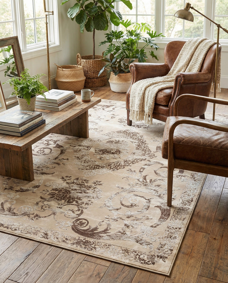 Bloomsbury Elegance Collection Area Rug - Mayfair Rectangle Beige  lifestyle 30