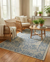 Patio Heritage Collection Area Rug - Savannah (Blue) Rectangle Blue  lifestyle 45