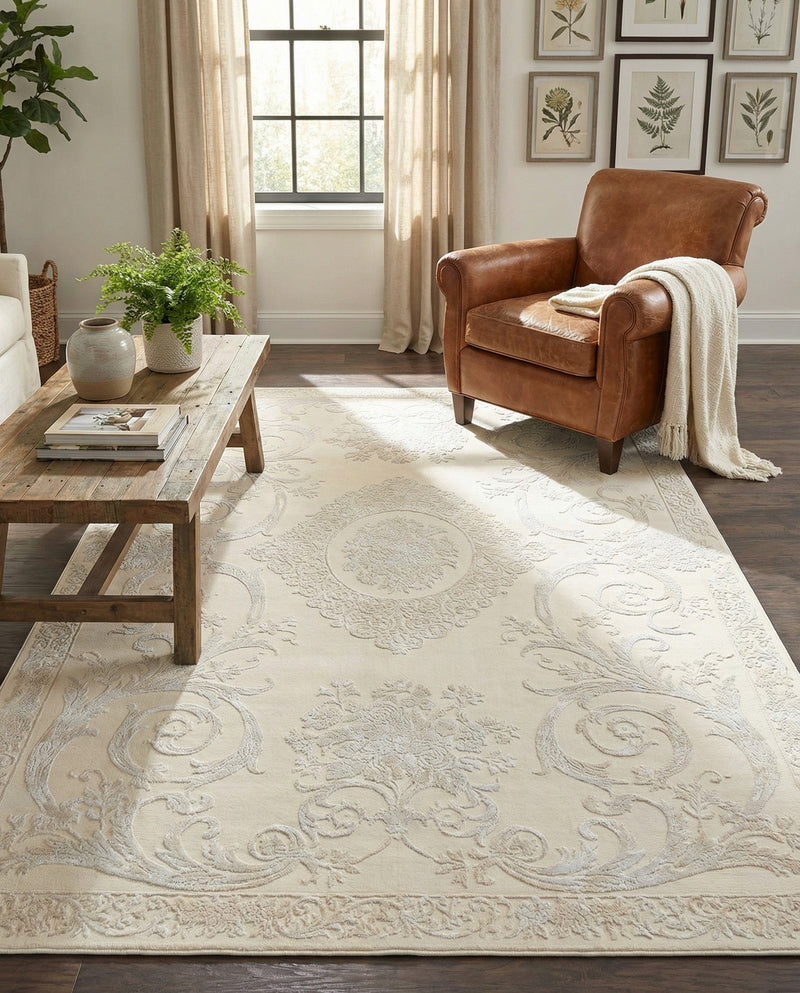 Bloomsbury Elegance Collection Area Rug - Mayfair Rectangle Ivory  lifestyle 23