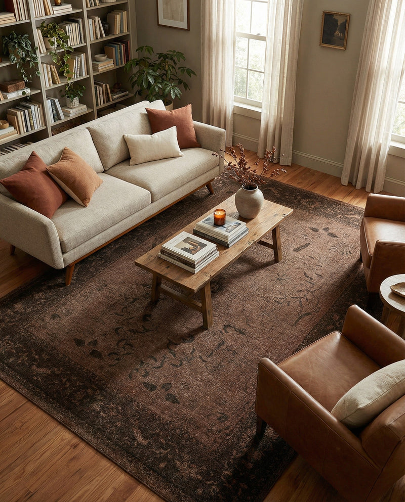 Horizon Collection Area Rug -  Apex (Brown) Rectangle Brown  lifestyle 19