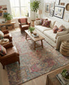 Savannah Threads Collection Area Rug -  Karoo Rectangle Antique Red and Blue  lifestyle 10