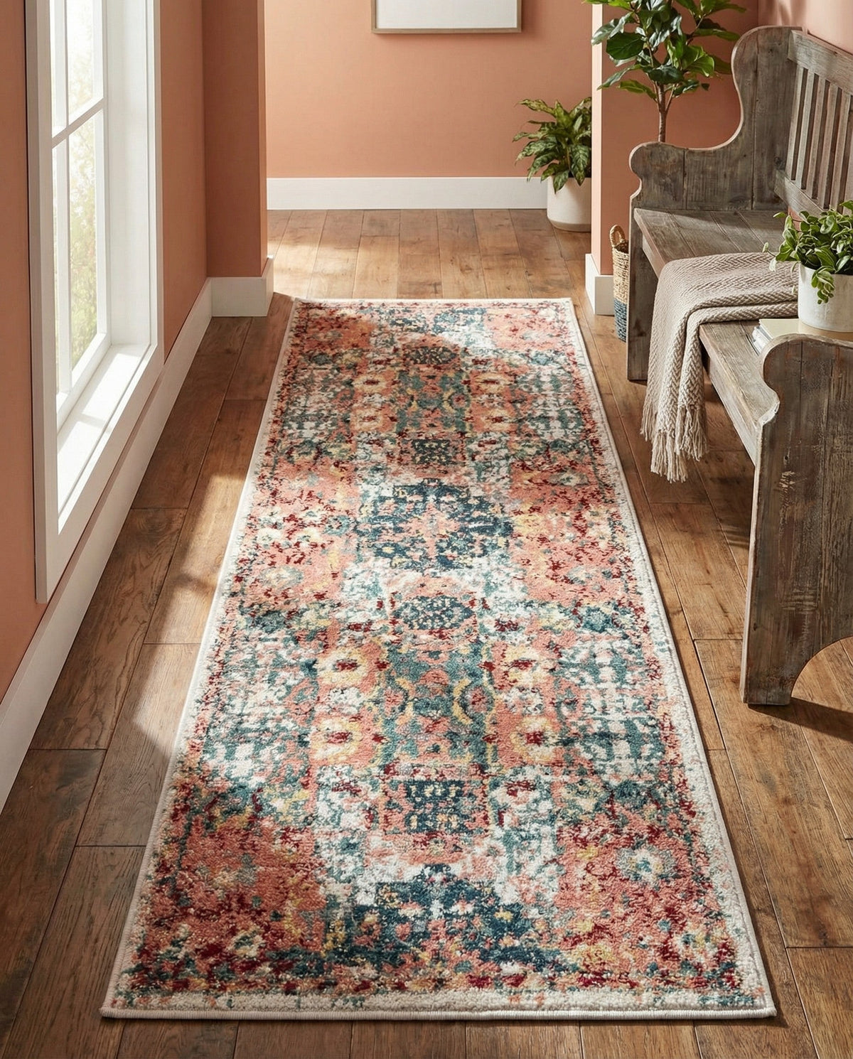 Savannah Elegance Collection Area Rug -  Azalea Runner Pink  lifestyle 133