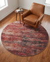 Sahara Essence Collection Area Rug - Oasis (Rust Red) Round Rust Red  lifestyle 78