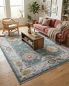 Arcadia Rugs Collection Area Rug - Eden (Gray and Blue) Rectangle Gray and Blue  lifestyle 21