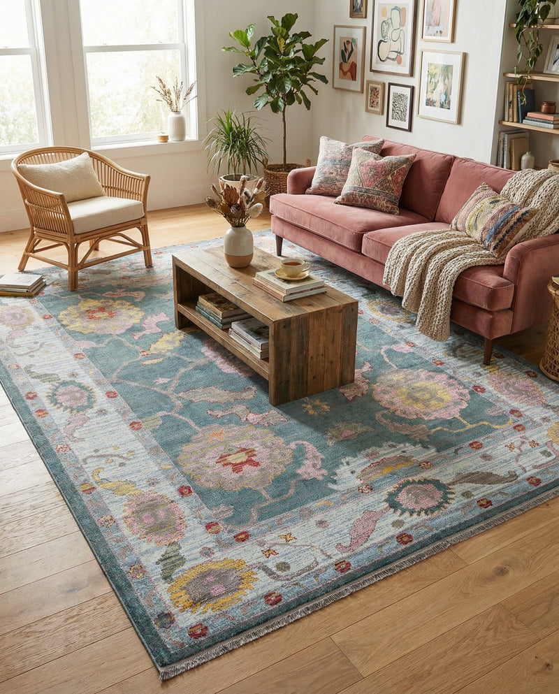 Arcadia Rugs Collection Area Rug - Eden (Gray and Blue) Rectangle Gray and Blue  lifestyle 21