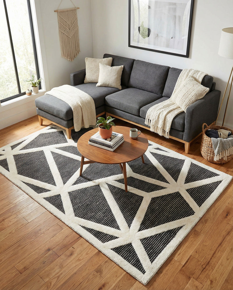 Monochrome Collection Area Rug -  Onyx Rectangle Gray  lifestyle 11