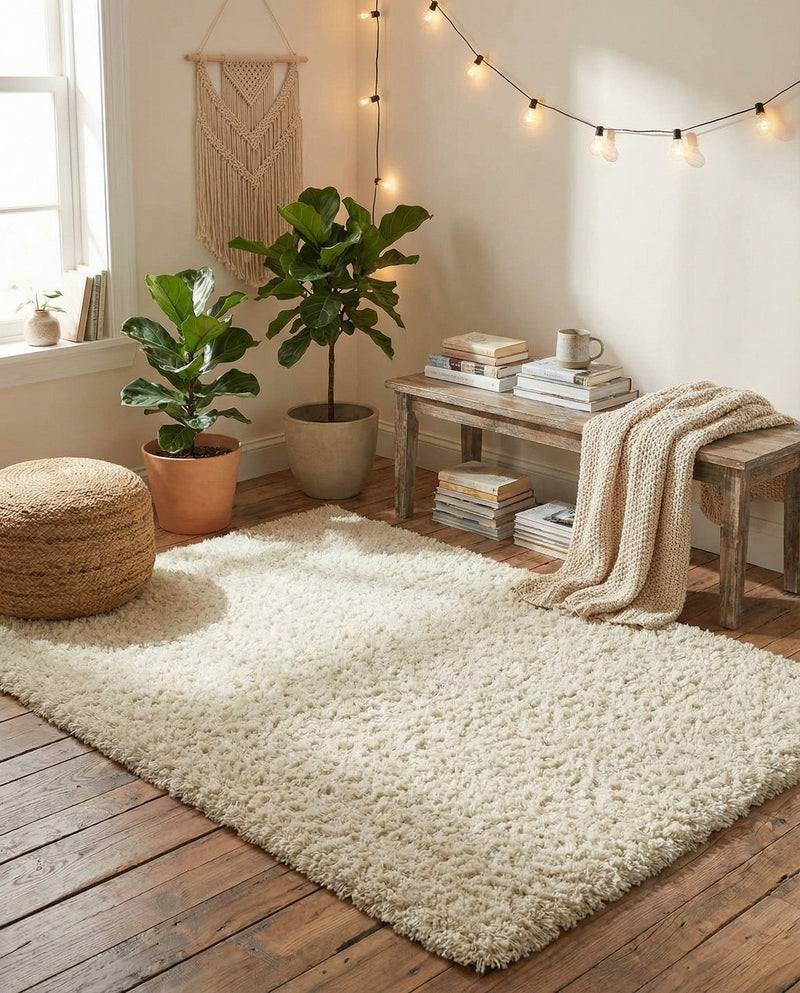 Plush Oasis Collection Area Rug - Serenity (Pure Ivory) Rectangle Pure Ivory  lifestyle 20