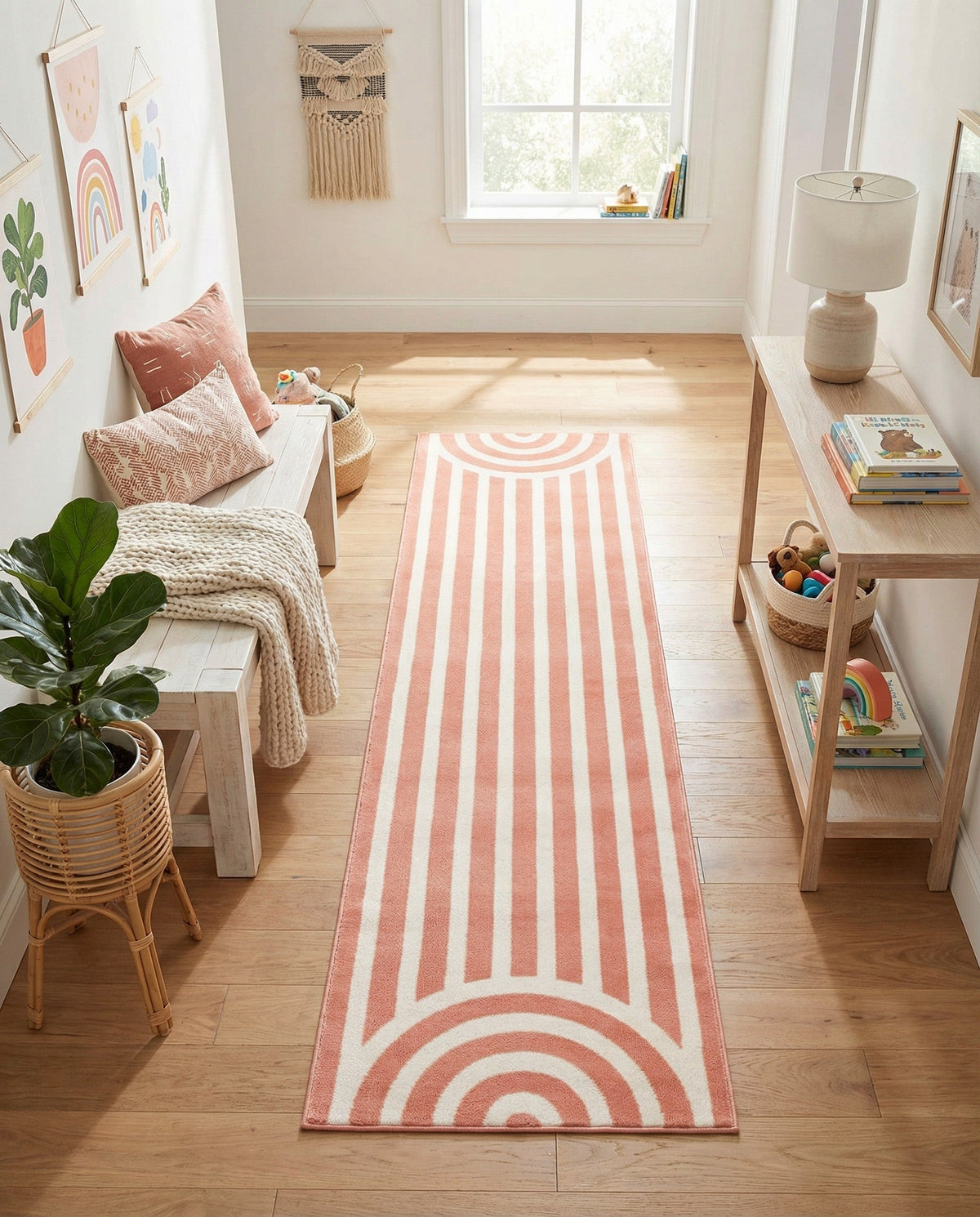 Wonder Tykes Collection Area Rug -  Joydale Runner Soft Coral Pink  lifestyle 164