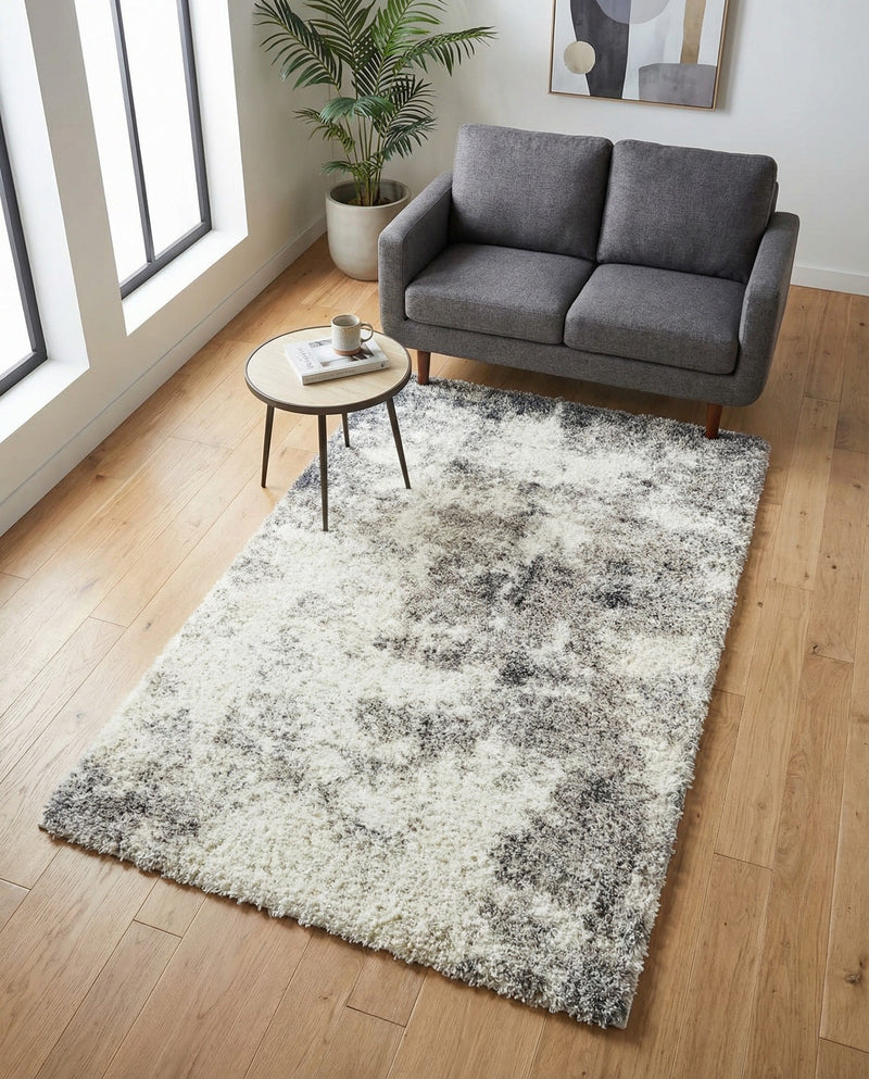 Cozy Haven Shag Collection Area Rug -  Tranquility (Pebble Gray) Rectangle Pebble Gray  lifestyle 8