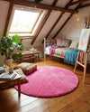 Plush Oasis Collection Area Rug - Serenity (Taffy Pink) Round Taffy Pink  lifestyle 90