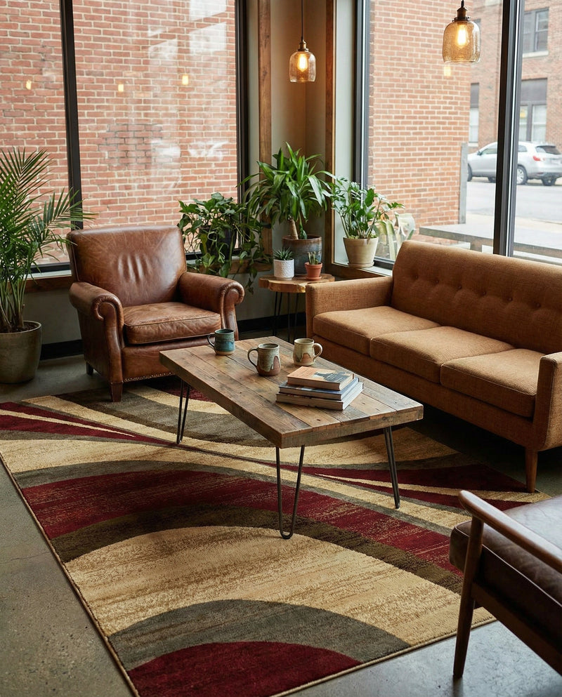 Bistro Lounge Collection Area Rug -  Frappe Rectangle Beige  lifestyle 29