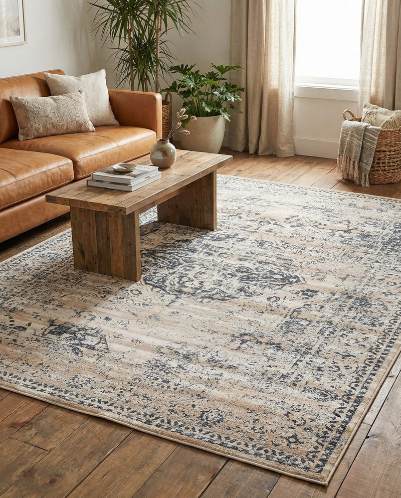 Coastal Manor Collection Area Rug -  Dunes Rectangle Dark Blue  lifestyle 19