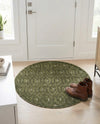 Garden Lattice Charm Collection Area Rug - Arbor (Green) Round Green  lifestyle 25