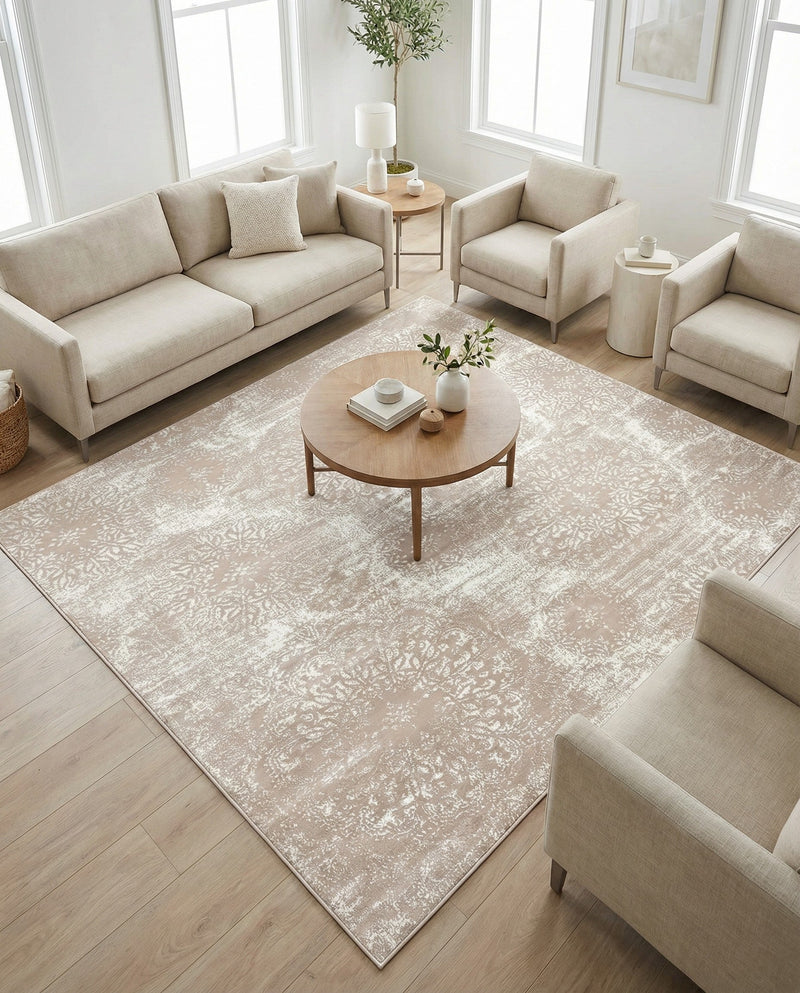 Riviera Elegance Collection Area Rug -  Monaco (Beige) Square Beige  lifestyle 62