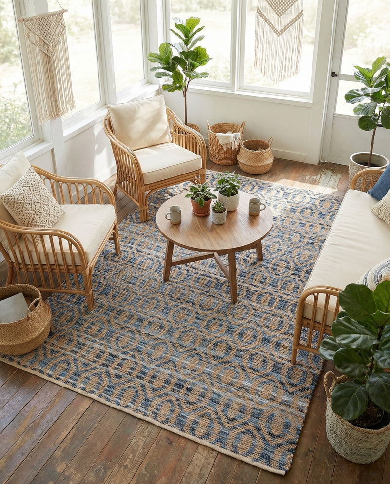 Osian Looms Collection Area Rug - Colaba Rectangle Navy Blue  lifestyle 19