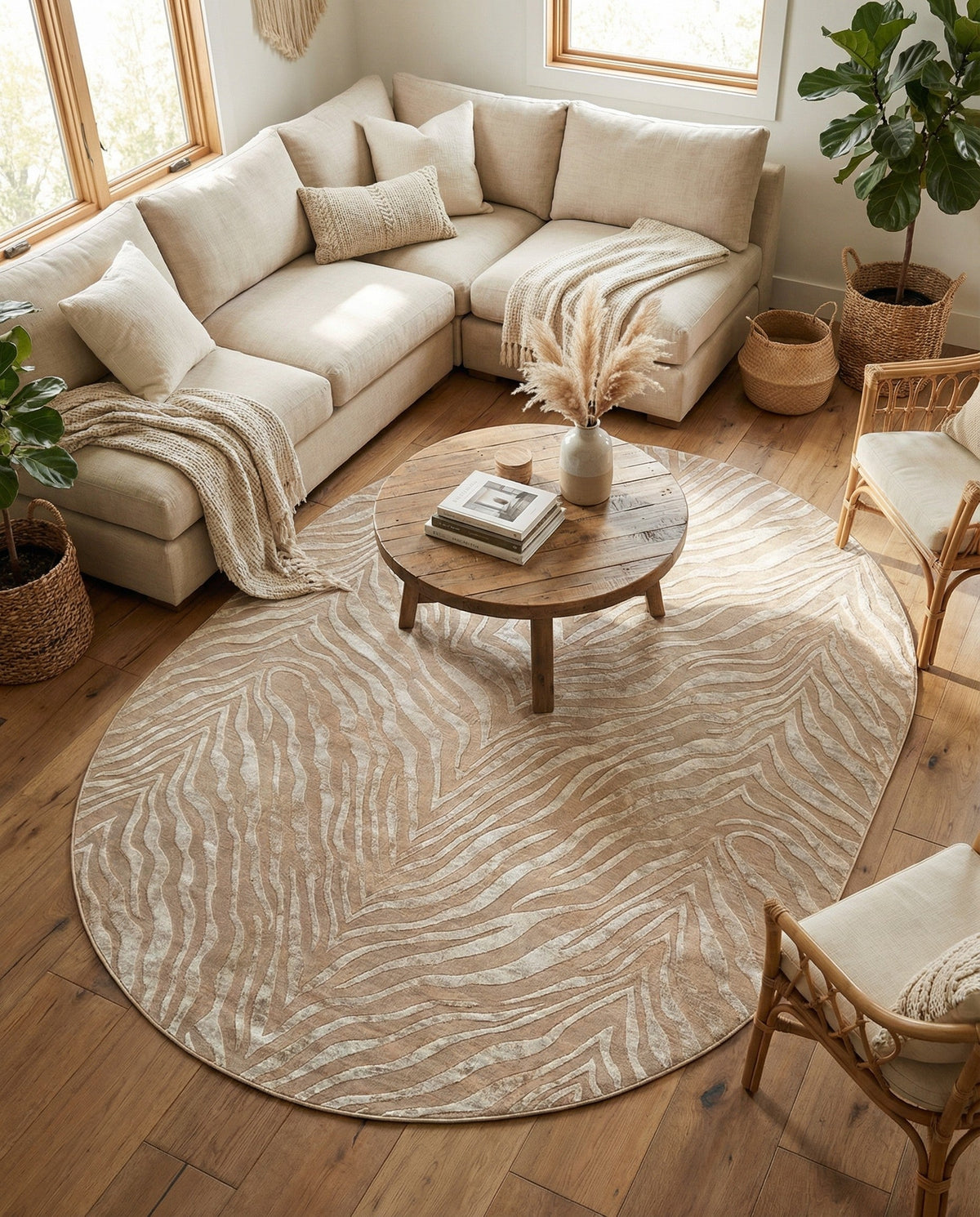Bloomsbury Elegance Collection Area Rug -  Chelsea Oval Ivory Beige  lifestyle 186