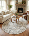 Adriana Terrace Collection Area Rug -  Positano (Ivory) Oval Ivory  lifestyle 45
