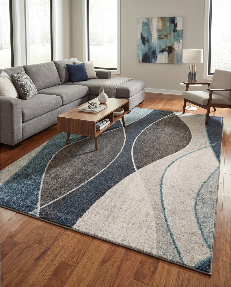 Autumn Meadow Collection Area Rug -  Emberglow Rectangle Blue Gray  lifestyle 25