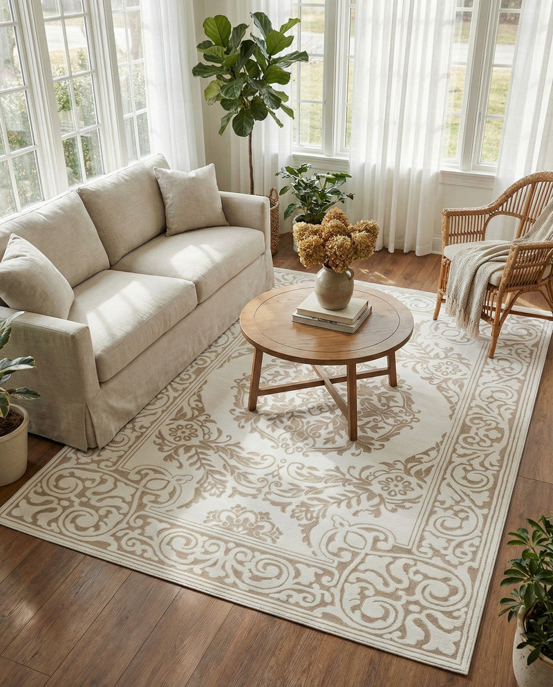 Sanctuary Retreat Collection Area Rug -  Enclave Rectangle Snow White  lifestyle 24