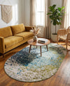 Marrakesh Elegance Collection Area Rug -  Boujad Oval Blue  lifestyle 94