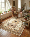 Tabriz Tapestries Collection Area Rug - Azerbaijan (Ivory) Rectangle Ivory  lifestyle 14