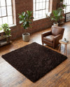 Eternal Plush Oasis Collection Area Rug -  Tranquility (Onyx Black) Square Onyx Black  lifestyle 68
