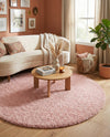 Alpine Plush Collection Area Rug -  Cortina (Dusty Rose) Round Dusty Rose  lifestyle 54