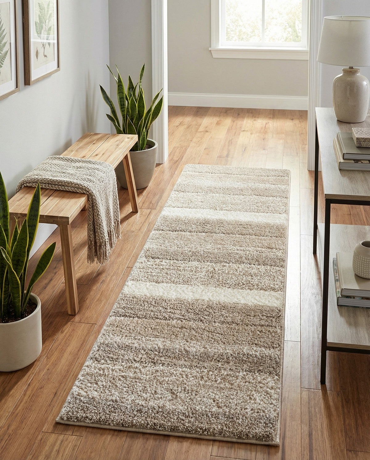 Sienna Collection Area Rug -  Amalfi Runner Cloud Gray  lifestyle 60