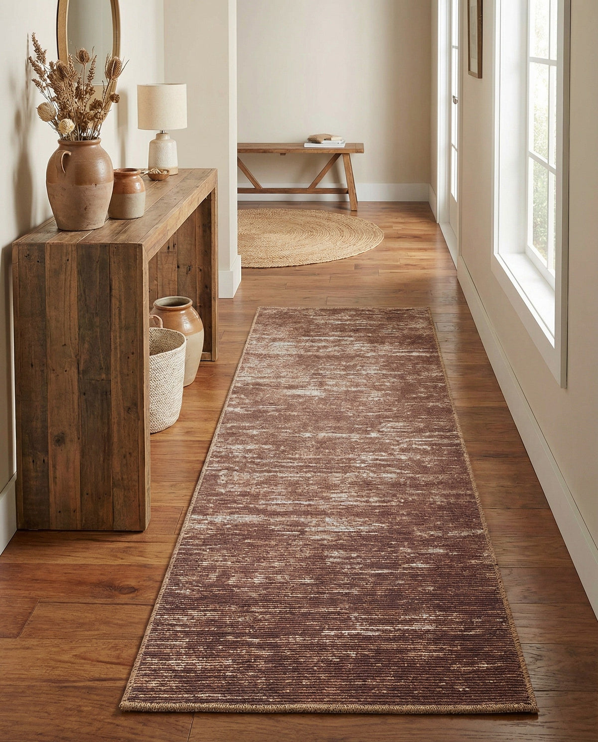 Sahara Essence Collection Area Rug - Oasis (Brown) Runner Brown  lifestyle 65