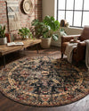 Neptune Elegance Collection Area Rug -  Galatea (Black) Round Black  lifestyle 64