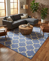 Lattice Gardens Collection Area Rug -  Bloomfield (Light Blue) Rectangle Light Blue  lifestyle 16