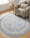 Savannah Elegance Collection Area Rug - Augusta (Aqua Blue) Round Aqua Blue  lifestyle 70