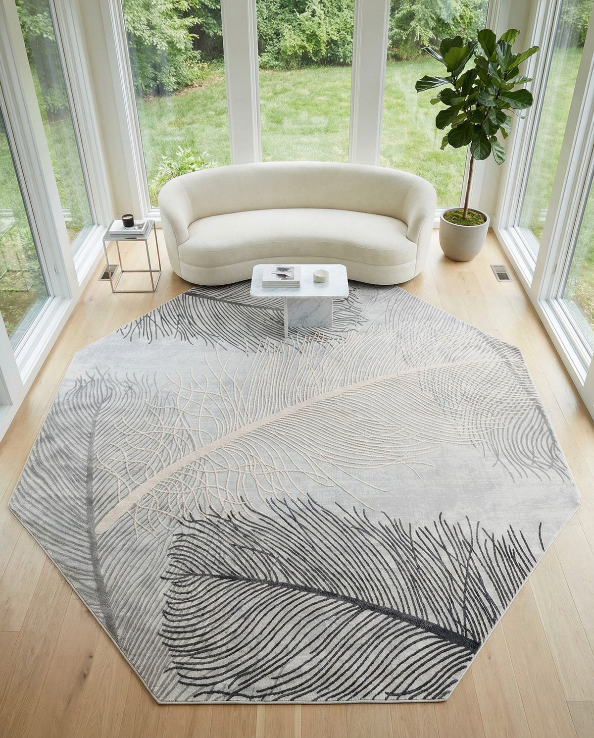 Bloomsbury Elegance Collection Area Rug -  Westminster Octagon Gray  lifestyle 138