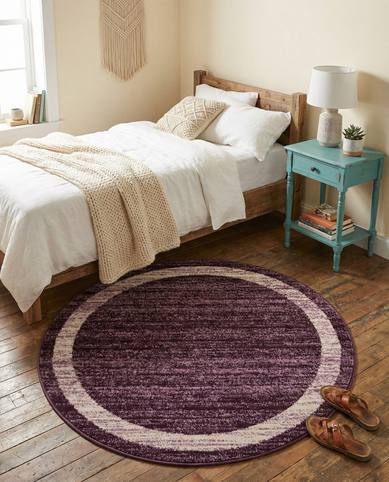 Studio Haven Collection Area Rug -  Alcove (Violet) Round Violet  lifestyle 46