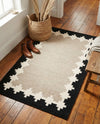 Caspian Wool Collection Area Rug - Baku Rectangle Gray and Black  lifestyle 18