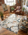 Jewel Oasis Collection Area Rug -  Opaline Rectangle White Navy  lifestyle 9