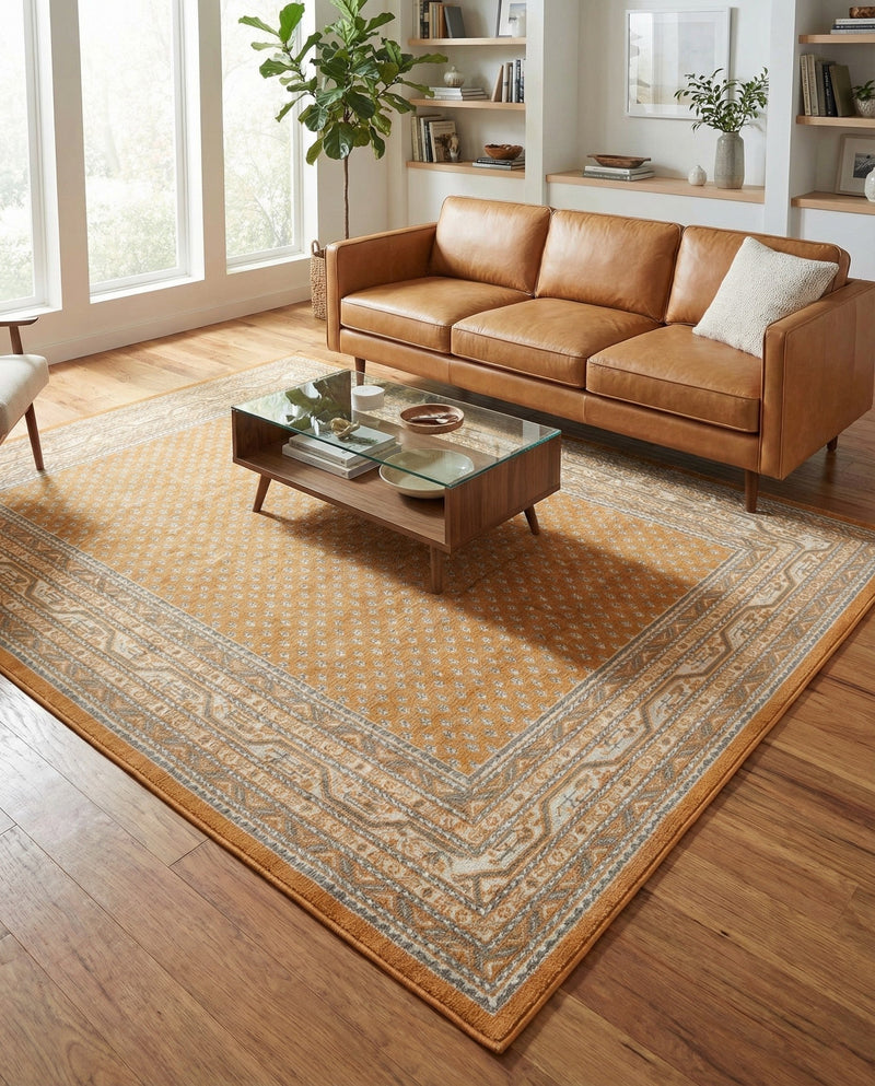 Soho Elegance Collection Area Rug -  Mercer (Orange) Rectangle Orange  lifestyle 19
