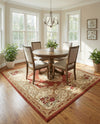 Versailles Elegance Collection Area Rug -  Louveciennes (Brick Red) Square Brick Red  lifestyle 66