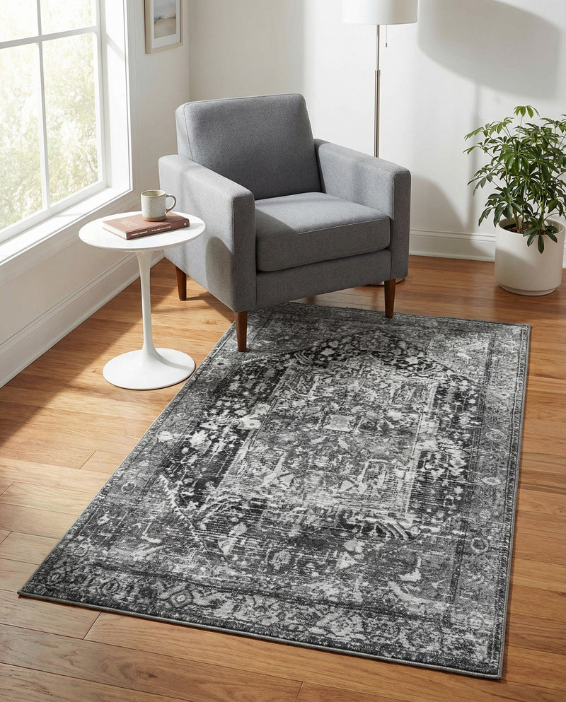 Casablanca Tapestry Collection Area Rug - Fes Rectangle Steel gray  lifestyle 83