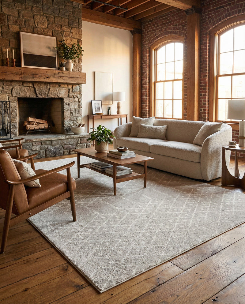Marrakesh Lattice Collection Area Rug - Casablanca (Light Gray) Rectangle Light Gray  lifestyle 26