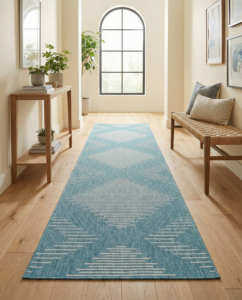 Urban Terrace Collection Area Rug -  Chelsea (Light Aqua) Runner Light Aqua  lifestyle 23