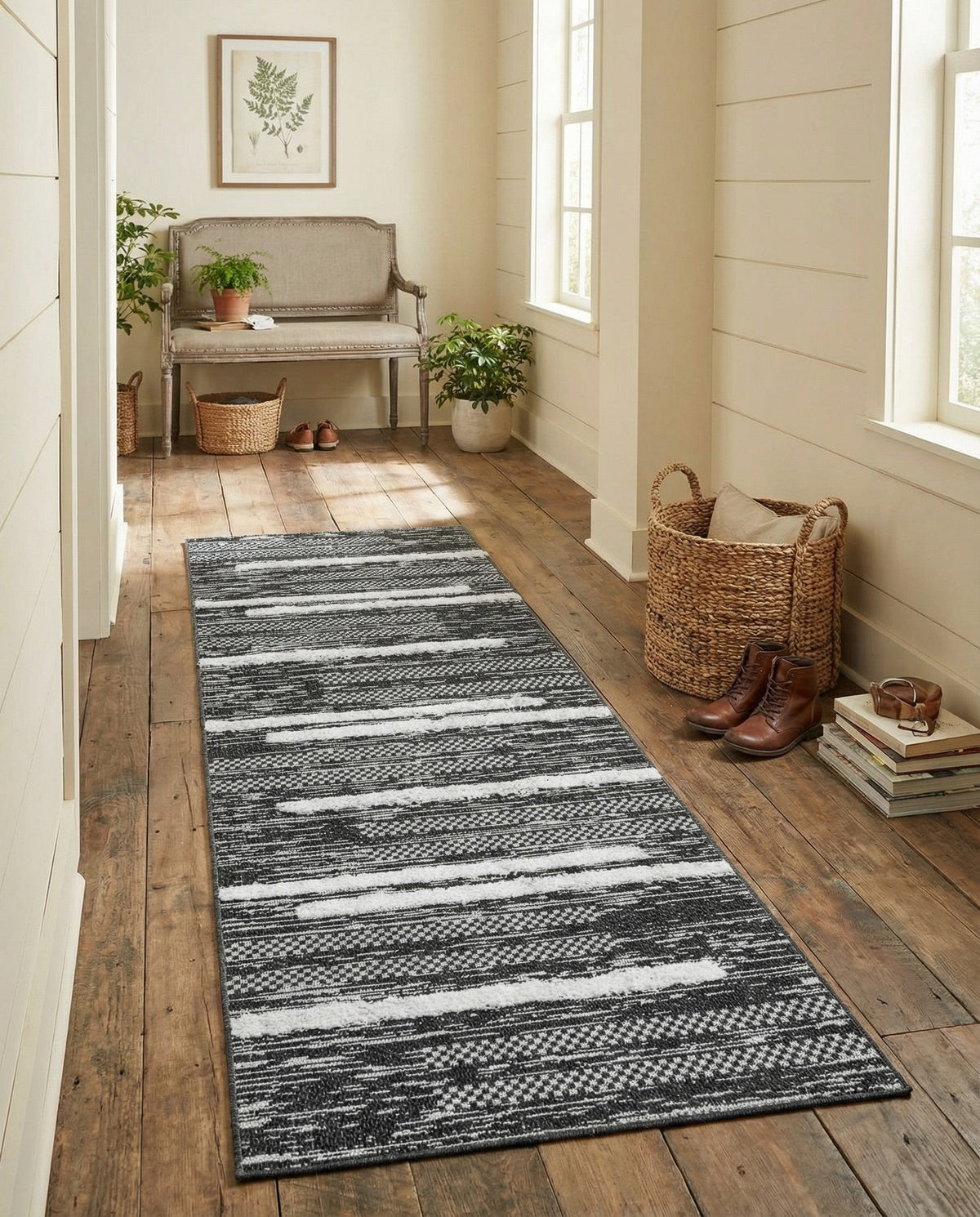 Cathedral Elegance Collection Area Rug - Chapel Runner Black  lifestyle 163