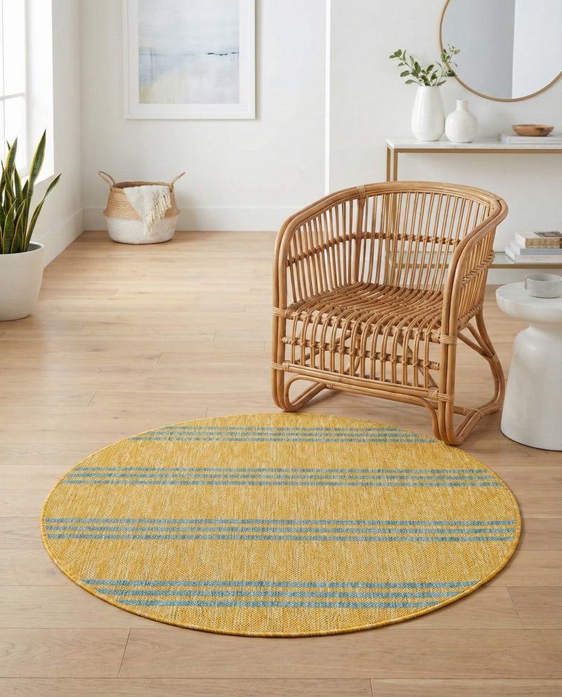Urban Oasis Rugs Collection Area Rug -  District (Yellow and Aqua) Round Yellow and Aqua  lifestyle 18