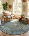 Caribbean Breeze Collection Area Rug -  Martinique Round Turquoise  lifestyle 63