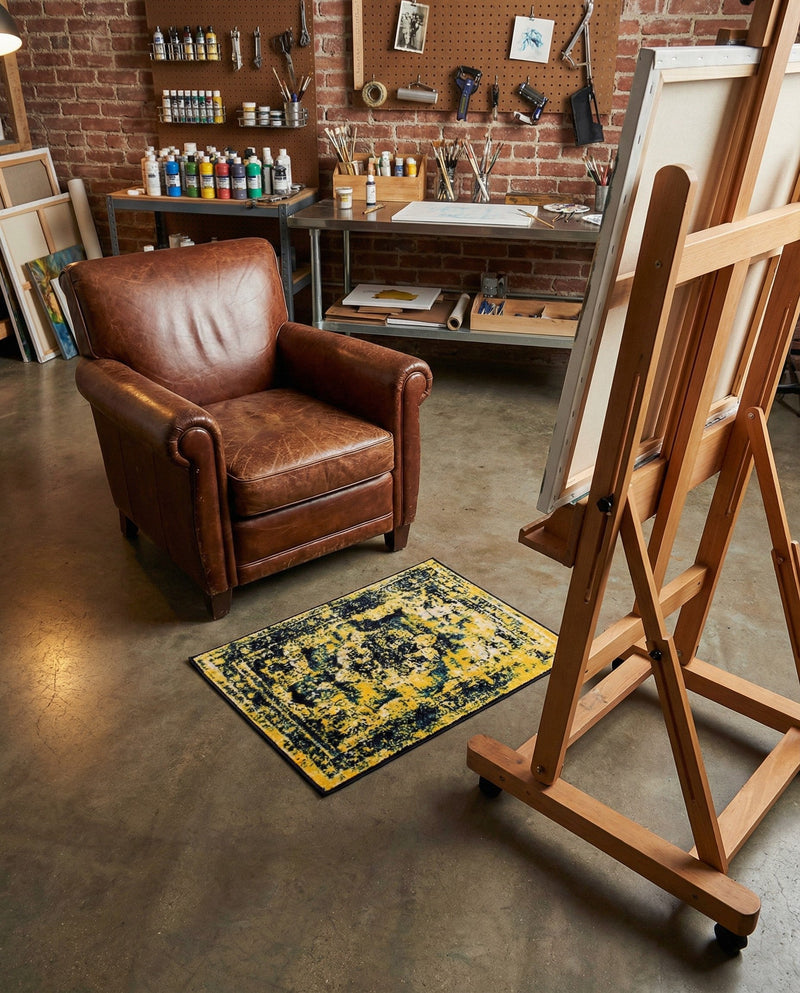 Riviera Elegance Collection Area Rug -  Menton (Navy Blue) Rectangle Navy Blue  lifestyle 7